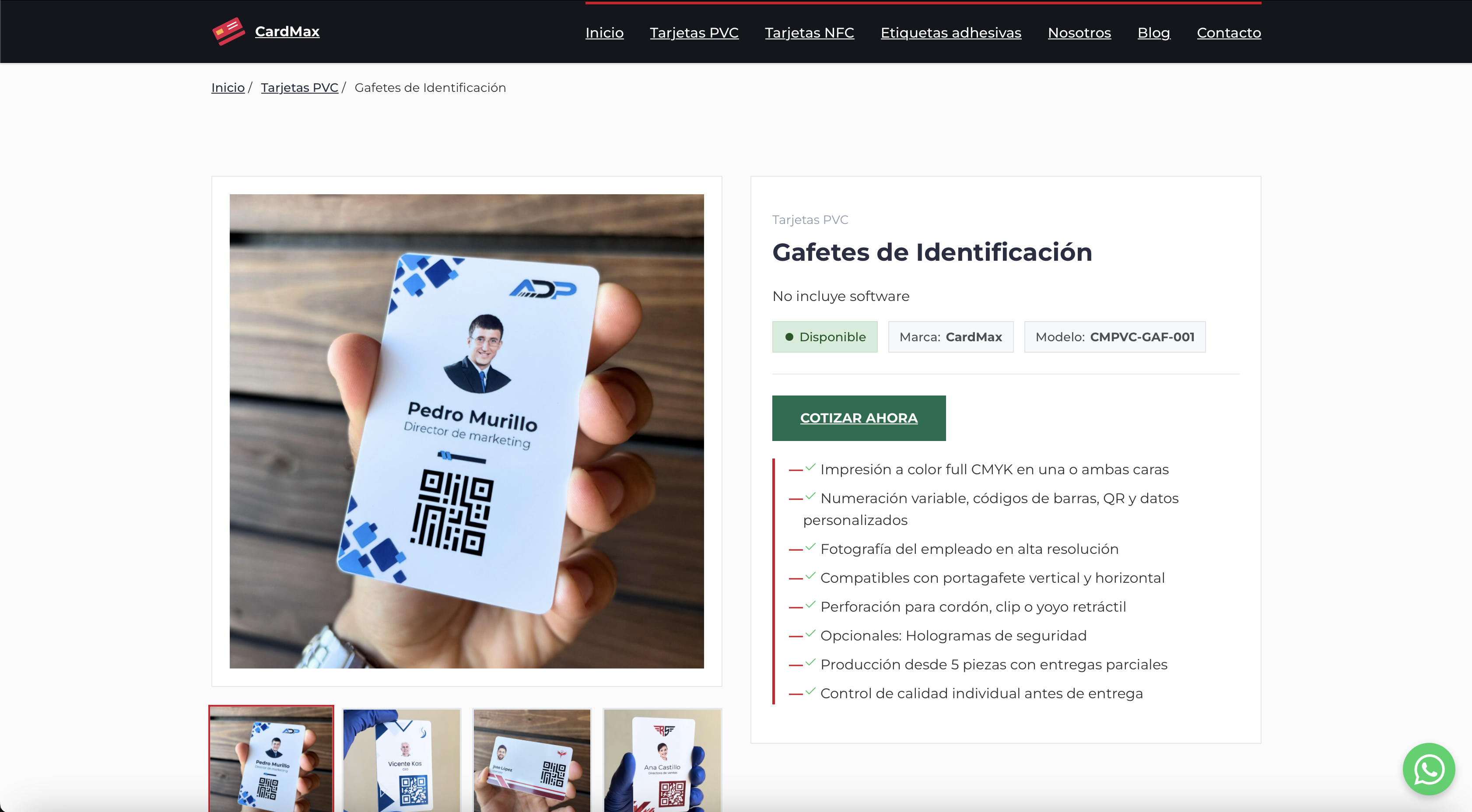 Catálogo de productos